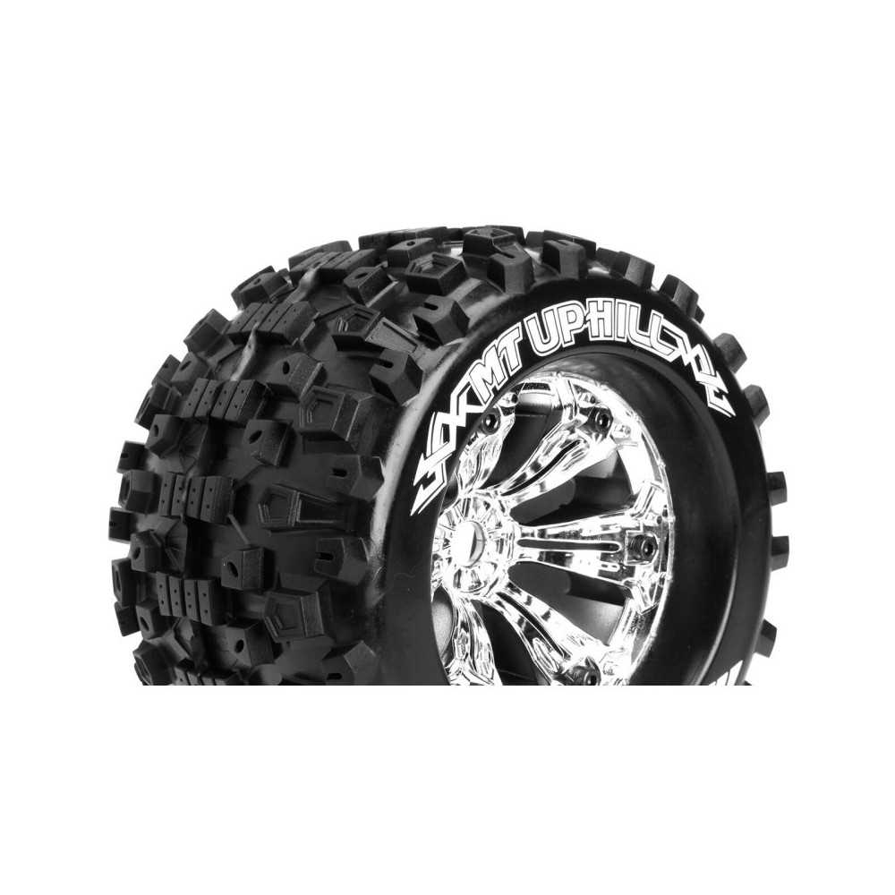 Louise RC MT-UPHILL 1-8 Monster Truck Tire Set Mounted Sport Felgen 3.8 Chrom 1/2-Offset Hex 17mm LR-T3219CH Louise RC MT-UPHILL 1-8 Monster Truck Tire Set Mounted Sport Felgen 3.8 Chrom 1/2-Offset Hex 17mm LR-T3219CH