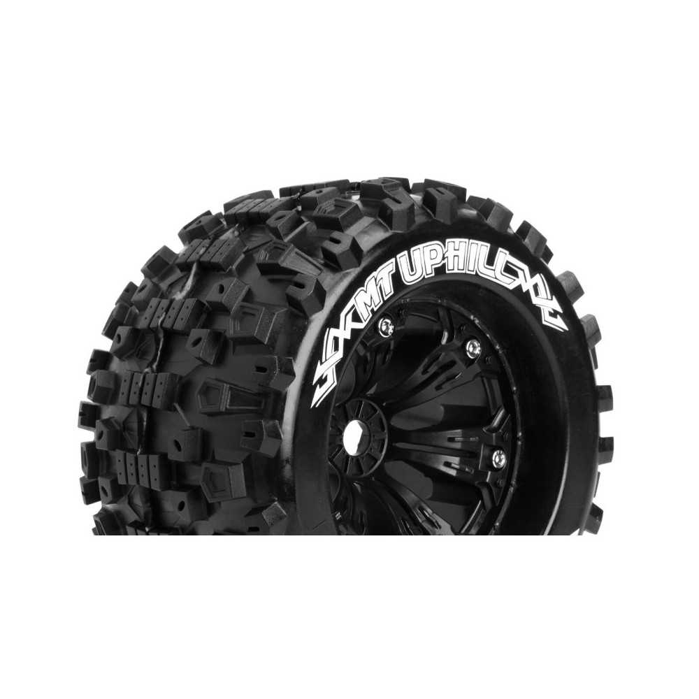 Louise RC MT-UPHILL 1-8 Monster Truck Tire Set Mounted Sport Felgen 3.8 Schwarz 0-Offset Hex 17mm LR-T3219B