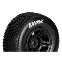 Louise RC SC-GROOVE 1-10 Short Course Tire Set Mounted Soft Black Wheels Asso SC10 4X4 LR-T3146SBAA