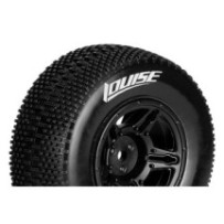Louise RC SC-GROOVE 1-10 Short Course Tire Set Mounted Soft Black Wheels Asso SC10 4X4 LR-T3146SBAA