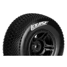 Louise RC SC-GROOVE 1-10 Short Course Tire Set Mounted Soft Black Wheels Hex 12mm SLASH 2WD Front LR-T3146SBTF