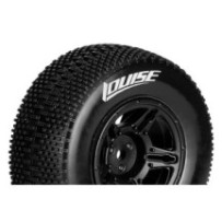 Louise RC SC-GROOVE 1-10 Short Course Tire Set Mounted Soft Black Wheels Hex 12mm SLASH 2WD Front LR-T3146SBTF