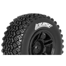 Louise RC SC-HUMMER 1-10 Short Course Tire Set Mounted Soft Black Wheels Hex 12mm SLASH 2WD Front LR-T3224SBTF