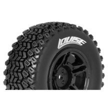 Louise RC SC-HUMMER 1-10 Short Course Tire Set Mounted Soft Black Wheels Hex 12mm LR-T3224SBTR