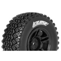 Louise RC SC-HUMMER 1-10 Short Course Tire Set Mounted Soft Black Wheels Hex 17mm LR-T3224SBM