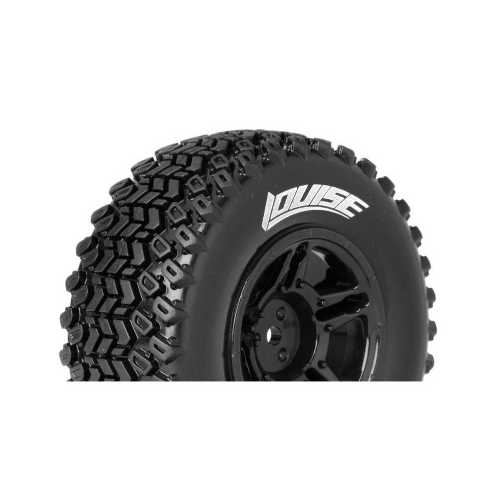 Louise RC SC-HUMMER 1-10 Short Course Tire Set Mounted Soft Black Wheels Hex 17mm LR-T3224SBM