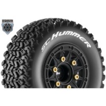 Louise RC SC-HUMMER 1-10 Short Course Tire Set Mounted Soft Black Wheels Removable 1 LR-T3224SB