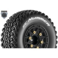 Louise RC SC-HUMMER 1-10 Short Course Tire Set Mounted Soft Black Wheels Removable 1 LR-T3224SB