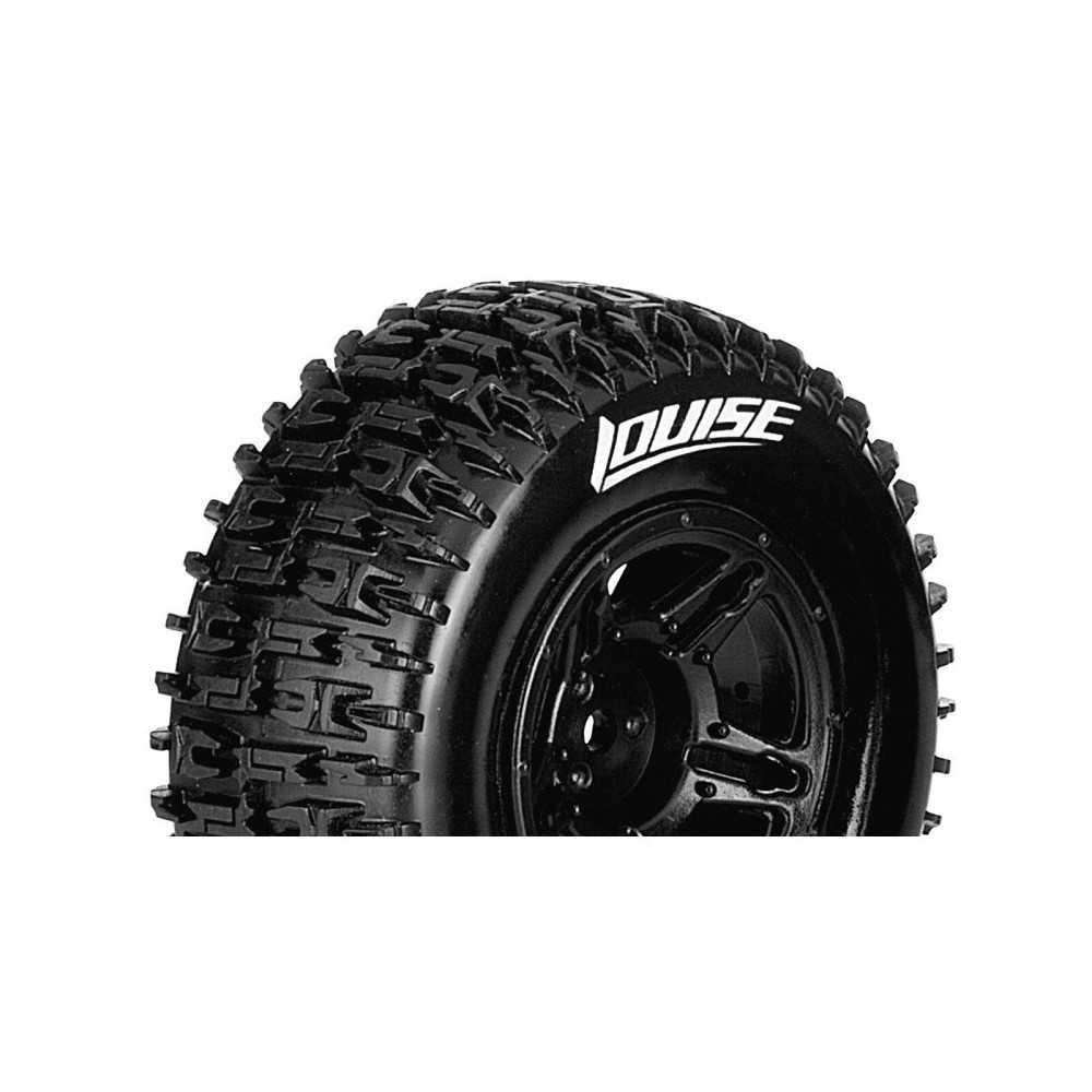 Louise RC SC-PIONEER 1-10 Short Course Tire Set Mounted Soft Black Wheels Asso SC10 4X4 LR-T3148SBAA