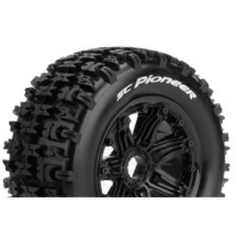 Louise RC SC-PIONEER 1-5 Short Course Truck Tire Set Mounted Sport Black Bead-Lock Wheels Hex 24mm LR-T3292B