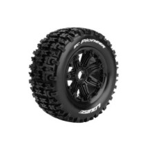 Louise RC SC-PIONEER 1-5 Short Course Truck Tire Set Mounted Sport Black Bead-Lock Wheels Hex 24mm LR-T3292B