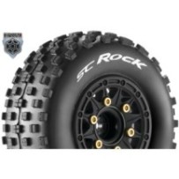 Louise RC SC-ROCK 1-10 Short Course Tire Set Mounted Soft Black Wheels 1 LR-T3229SB