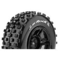 Louise RC SC-ROCK 1-10 Short Course Tire Set Mounted Soft Black Wheels Losi TEN-SCTE 4X4 LR-T3229SBLA