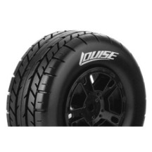 Louise RC SC-ROCKET 1-10 Short Course Tire Set Mounted Soft Black Wheels Hex 12mm SLASH 2WD Front LR-T3154SBTF