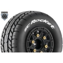 Louise RC SC-ROCKET 1-10 Short Course Tire Set Mounted Soft Black Wheels Removable 1 LR-T3154SB