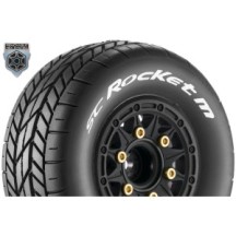 Louise RC SC-ROCKET M 1-10 Short Course Tire Set Mounted Soft Black Wheels Removable 1 LR-T3228SB