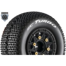 Louise RC SC-TURBO 1-10 Short Course Tire Set Mounted Soft Black Wheels Removable 1 LR-T3147SB