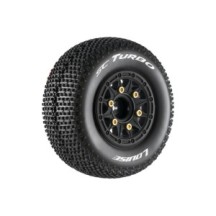 Louise RC SC-TURBO 1-10 Short Course Tire Set Mounted Soft Black Wheels Removable 1 LR-T3147SB