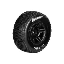 Louise RC SC-TURBO 1-10 Short Course Tire Set Mounted Super Soft Black Wheels Losi TEN-SCTE 4X4 LR-T3147VBLA