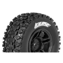 Louise RC SC-UPHILL 1-10 Short Course Tire Set Mounted Soft Black Wheels Losi TEN-SCTE 4X4 LR-T3223SBLA