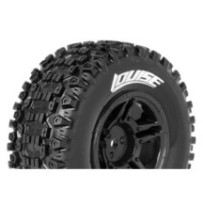 Louise RC SC-UPHILL 1-10 Short Course Tire Set Mounted Soft Black Wheels Losi TEN-SCTE 4X4 LR-T3223SBLA