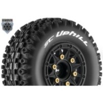 Louise RC SC-UPHILL 1-10 Short Course Tire Set Mounted Soft Black Wheels Removable 1 LR-T3223SB
