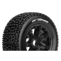 Louise RC SC-VIPER 1-5 Short Course Truck Tire Set Mounted Sport Black Bead-Lock Wheels Hex 24mm Rear LR-T3294B
