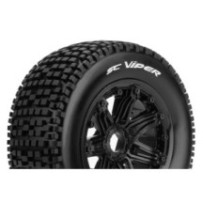 Louise RC SC-VIPER 1-5 Short Course Truck Tire Set Mounted Sport Black Bead-Lock Wheels Hex 24mm Rear LR-T3294B