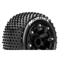 Louise RC ST-HORNET 1-16 Truck Tire Set Mounted Sport Black 2.2 Wheels Hex 12mm LR-T3172SB