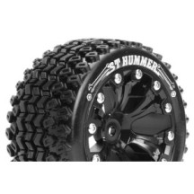 Louise RC ST-HUMMER 1-10 Stadium Truck Tire Set Mounted Sport Black 2.8 Wheels 0-Offset Hex 12mm LR-T3209SB