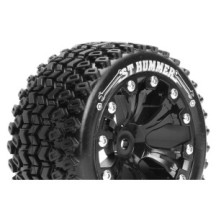 Louise RC ST-HUMMER 1-10 Stadium Truck Tire Set Mounted Sport Black 2.8 Wheels Hex 14mm LR-T3209SBM