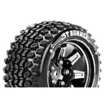 Louise RC ST-HUMMER 1-10 Stadium Truck Tire Set Mounted Sport Black Chrome 2.8 Wheels Hex 14mm LR-T3209SBCM