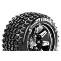 Louise RC ST-HUMMER 1-10 Stadium Truck Tire Set Mounted Sport Black Chrome 2.8 Wheels Hex 14mm LR-T3209SBCM