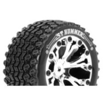 Louise RC ST-HUMMER 1-10 Stadium Truck Tire Set Mounted Sport Chrome 2.8 Wheels 0-Offset Hex 12mm LR-T3209SC