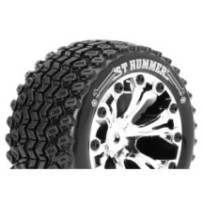 Louise RC ST-HUMMER 1-10 Stadium Truck Tire Set Mounted Sport Chrome 2.8 Wheels 1/2-Offset Hex 12mm LR-T3209SCH