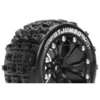 Louise RC ST-JUMBO 1-10 Stadium Truck Tire Set Mounted Sport Black 2.8 Wheels 0-Offset Hex 12mm LR-T3210SB