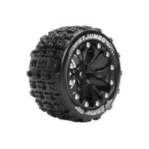 Louise RC ST-JUMBO 1-10 Stadium Truck Tire Set Mounted Sport Black 2.8 Wheels 0-Offset Hex 12mm LR-T3210SB